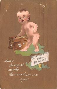 Artist Signed Damaged From Babyland, Dwig Postal Used Unknown crease, stain o...