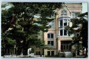 c1910 Kemper Hall Gymnasium Building Stairs Entrance Kenosha Wisconsin Postcard