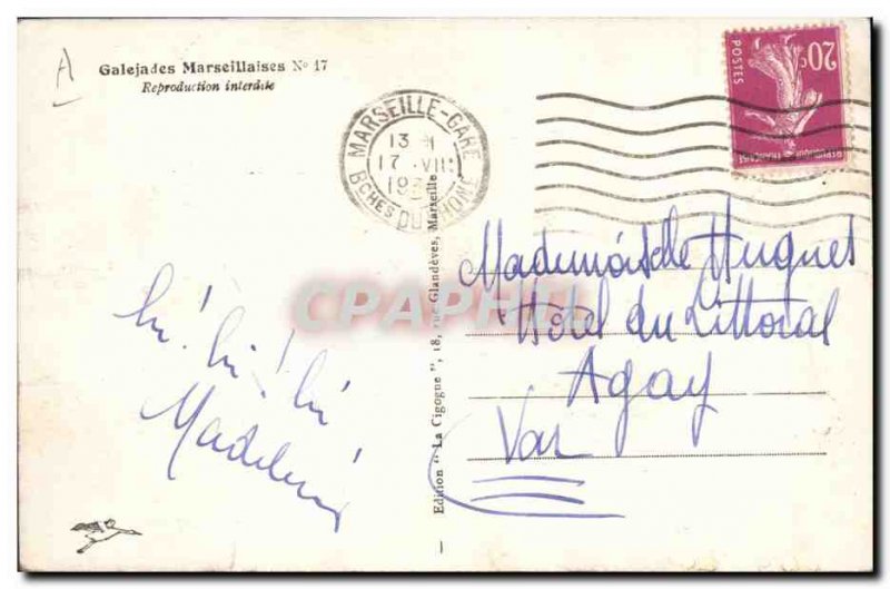 Postcard Old Negro Male Black Marseille