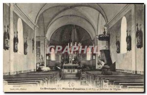 Old Postcard Full Fougeres Interior of the Church