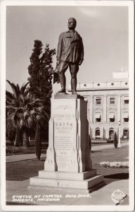 Phoenix Arizona Frank Luke Jr Statue Capitol Building Frashers RPPC Postcard H55