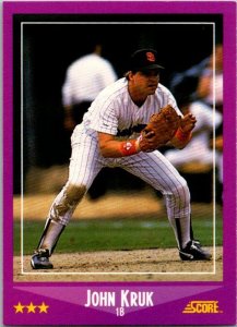 1988 Score Baseball Card John Kruk San Diego Padres sk3155