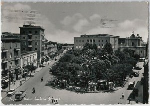 49734 vintage postcard - city fog: Piazza Umberto Giordano 1958-