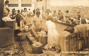 Los Lavaderos Taxco GRO. Mexico #78 Doing The Wash Real Photo Postcard