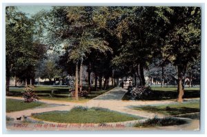 1914 One Many Pretty Parks Trees Exterior View Winona Minnesota Vintage Postcard
