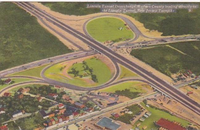 New Jersey Turnpike Lincoln Tunnel Interchange Hudson County 1954