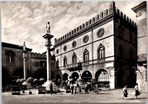 Ravenna - People Square Italy Monument Statue Real Photo RPPC Postcard