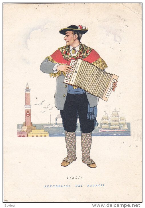 Accordian Player , ITALIA , Repubblica Dei Ragazzi , PU-1953