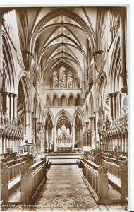 Wiltshire Postcard - Salisbury Cathedral - Choir Stalls - Real Photograph  XX789