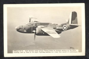 RPPC DOUGLAS DB74 BOMBER AIRPLANE WWII BRITISH HAVOC REAL PHOTO POSTCARD