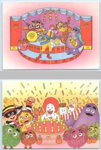 2 Postcards RONALD McDONALD Advertising ROCK & ROLL Birthday Cake c1990s ~ 4x6