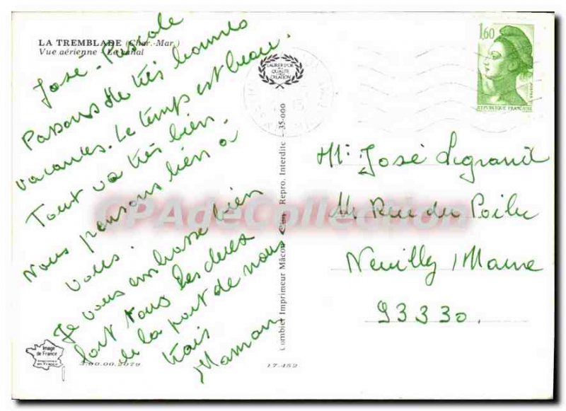 Postcard Modern Tremblade Aerial view