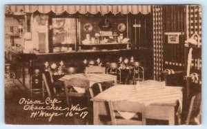 OKAUCHEE, Wisconsin WI ~ Roadside PRISON CAFE 1939 Waukesha County Postcard