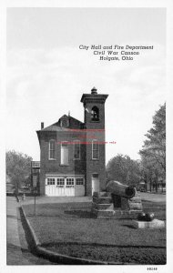 OH, Holgate, Ohio, City Hall, Fire Department, Civil War Cannon,Teich No 9B249