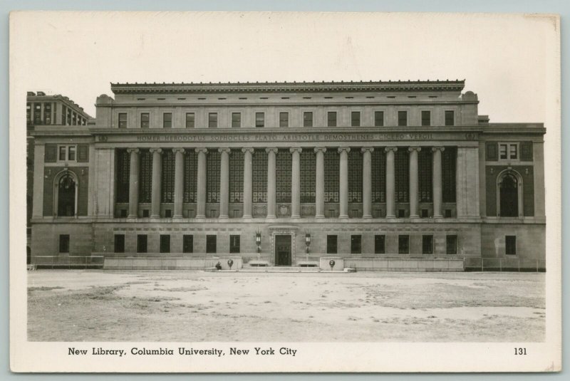 New York City~New Library Columbia University~Real Photo Postcard~RPPC