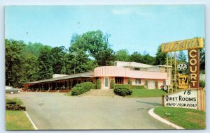 ASHEVILLE, NC North Carolina ~ FLORIDA COURT c1950s Car Roadside Postcard