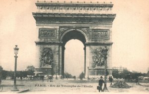 Vintage Postcard Arc De Triomphe De' L'Etoile Monument Paris France