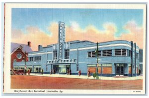 c1940 Greyhound Bus Terminal Exterior Building Louisville Kentucky KY Postcard