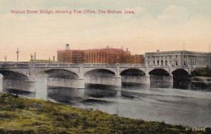 Iowa Des Moines Walnut Street Bridge Showing Post Office