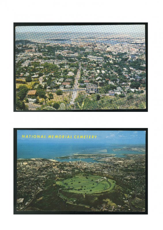 2 Aerial View National Memorial Cemetery Honolulu Hawaii from Punchbowl Postcard