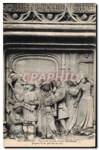Old Postcard Bourges Statue Jasques Heart