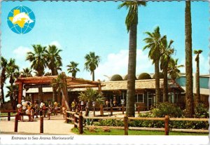 Galveston, TX Texas SEA-ARAMA MARINEWORLD Animal Park Entrance 1970 4X6 Postcard