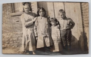 RPPC Muncie IN Goodwin Family Children c1914 Real Photo Postcard J28