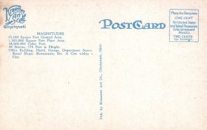 Vintage Postcard Carew Tower From Vine St. Building Landmark Cincinnati Ohio OH