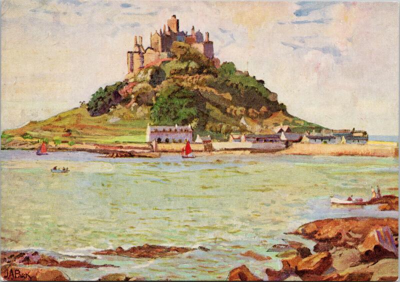 St. Michael's Mount Cornwall England J.A. Park Artist UNUSED Postcard D94