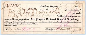 1921 PEOPLES NATIONAL BANK OF STRASBURG VIRGINIA*VA*$8500 NOTE*GEO RING*J WILSON