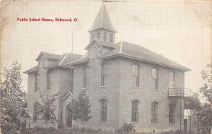 D12/ Oakwood Ohio Postcard c1910 Advertisement Public School House