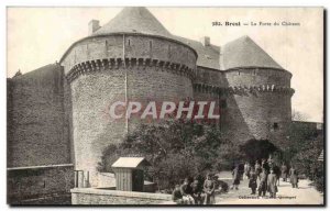 Old Postcard Brest La Porte du Chateau Army Soldiers