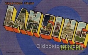 Lansing, Michigan Large Letter Town 1952 close to perfect corners, postal mar...