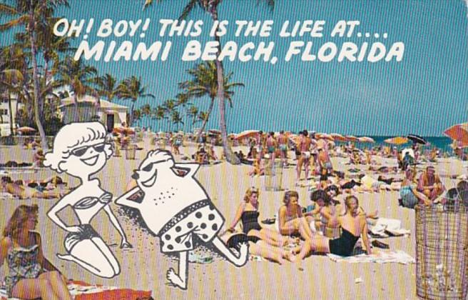 Florida Miami Beach Ocean Bathing At Miami Beach 1959