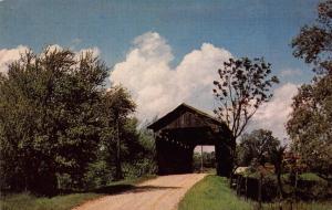 PICKERINGTON, OH  Ohio    SNIDER COVERED BRIDGE Burned in 1965     Postcard