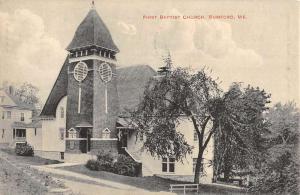 Rumford Maine First Baptist Church Street View Antique Postcard K102326