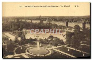 Old Postcard Paris I stopped the garden of the Tuileries general view