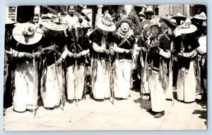 Patzcuaro Michoacan Mexico Postcard Dance of the Old Men c1950's RPPC Photo