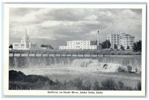 c1920 Spillway Latter-Day Saints Centre Snake River Idaho Falls Idaho Postcard