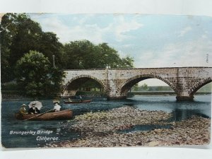 People Enjoying Day Boats at Bungerley Bridge Clitheroe Antique Postcard c1905