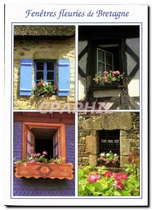 Postcard Modern Fenetres flowered Brittany