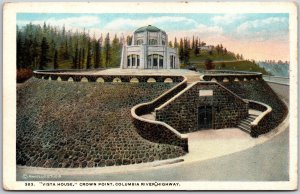 Oregon OR, Crown Point, Columbia River Highway Vista House, Terrace, Postcard