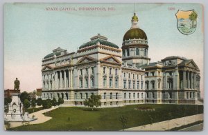 Government Building~State Capitol & Monument Indianapolis IN~Vintage Postcard