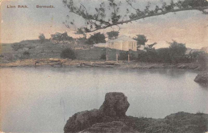 Bermuda Lion Rock Home Waterfront Antique Postcard K61940