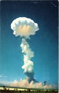 Atomic Bomb Explosion Mushroom Cloud Yucca Flats Nevada US Army Photo Postcard