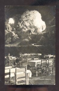 RPPC TEOTIHUACAN MEXICO RESTAURANT INTERIOR VINTAGE REAL PHOTO POSTCARD