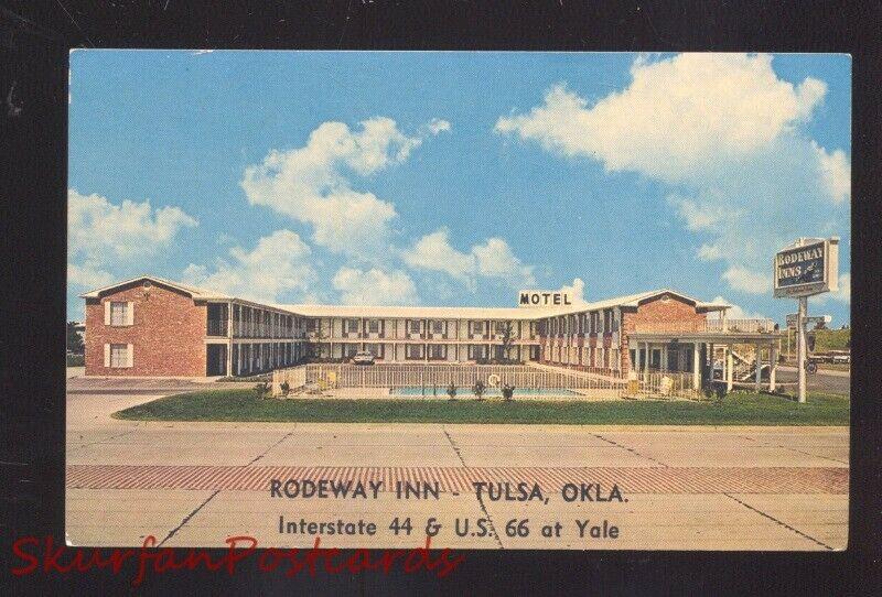 TULSA OKLAHOMA ROUTE 66 RODEWAY INN MOTEL VINTAGE ADVERTISING POSTCARD