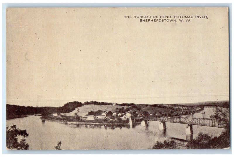 c1920's The Horseshoe Bend Potomac River Shepherdstown West VA Unposted Postcard