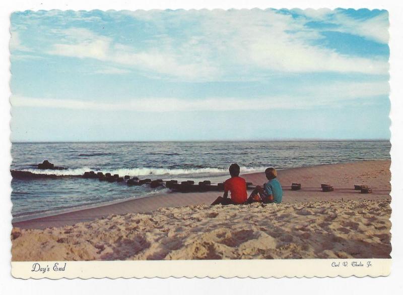 New Jersey Shore Evening Beach Days End Vintage Postcard 4X6