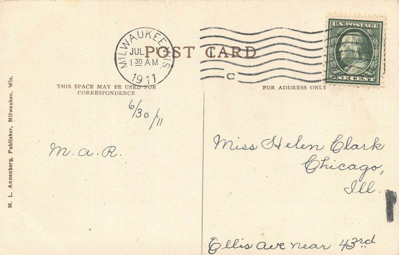 LPS39 MILWAUKEE Wisconsin Court House Postcard